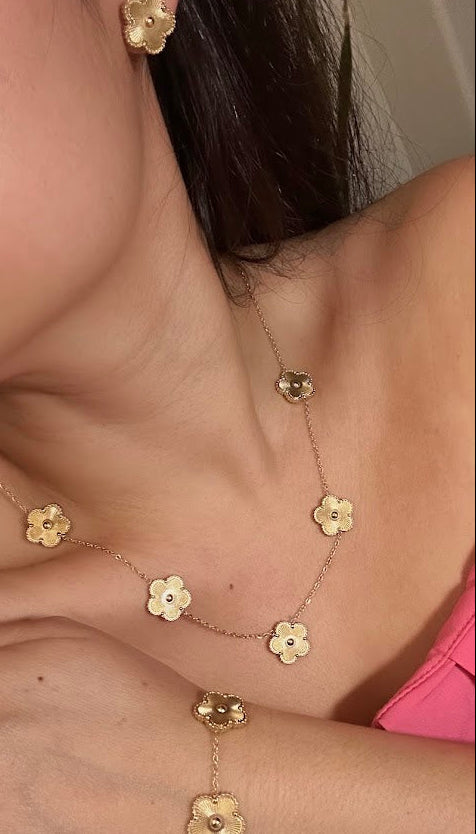 Sets-Daisy's 3 Piece Flower Necklace, Earrings, and Bracelet Set