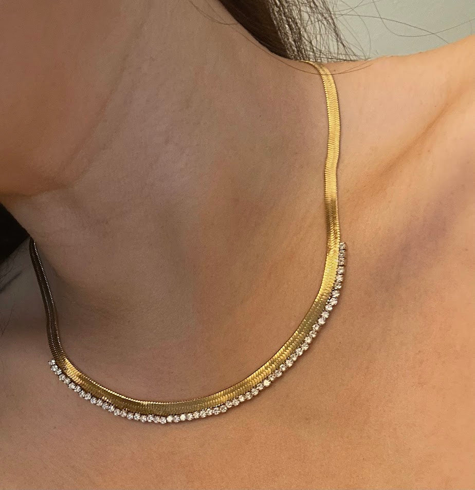 Sets-Courtney's Zircon Edge Necklace and Earrings