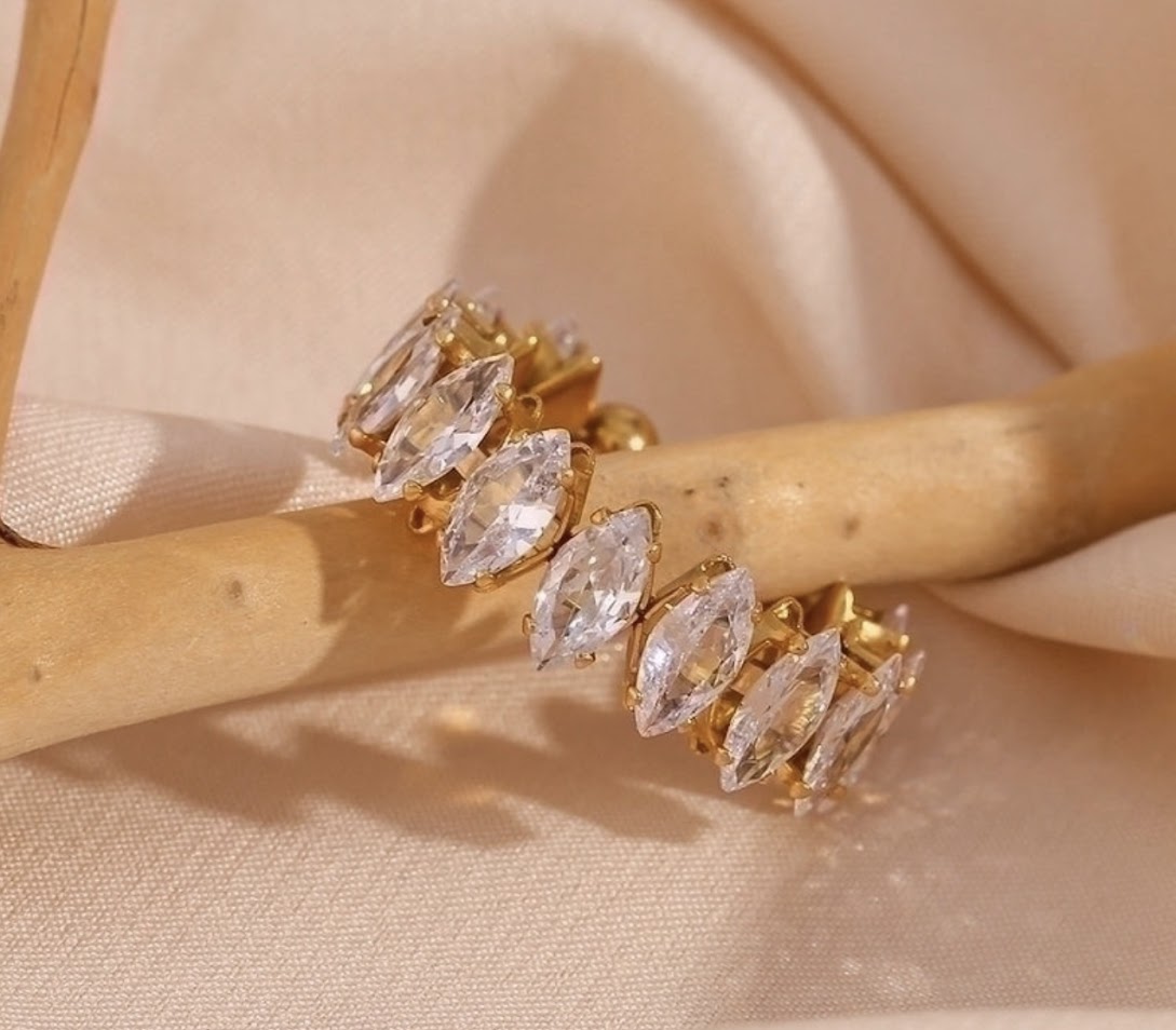 Sets-Water Droplets Zircon Bracelet and Ring