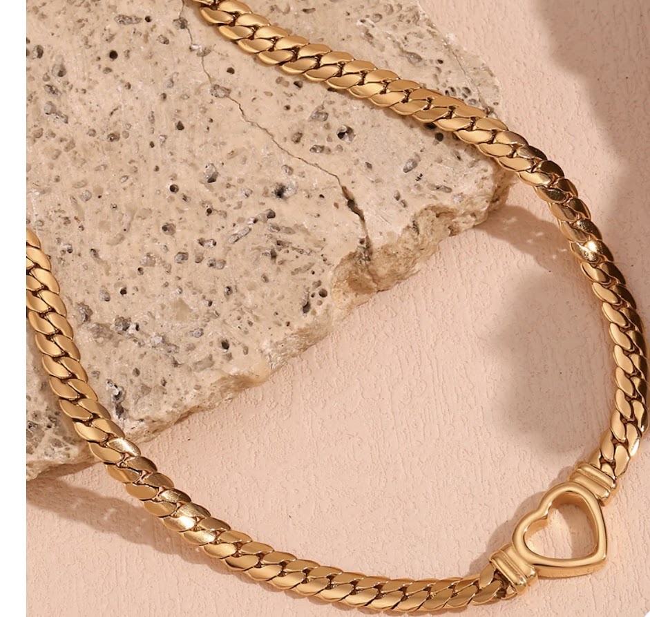 Necklaces-Yuyi's Heart Cuban Chain