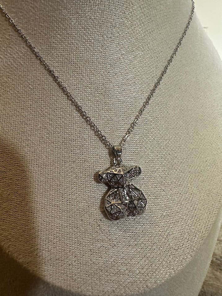 Bear Collection-Gold or Silver Necklace and Earrings