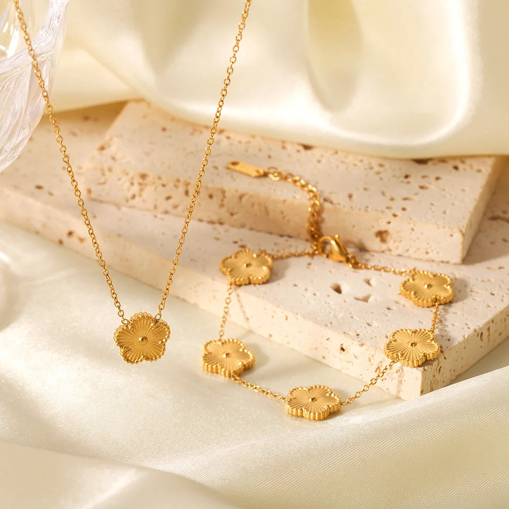 Sets-Daisy's 3 Piece Flower Necklace, Earrings, and Bracelet Set