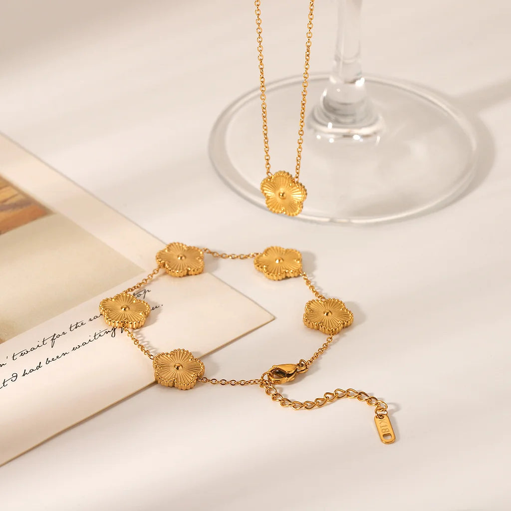 Sets-Daisy's 3 Piece Flower Necklace, Earrings, and Bracelet Set