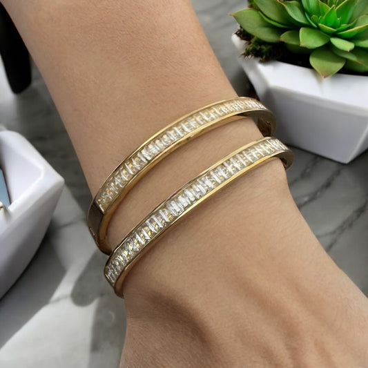 Bangles-White or Green Zircon Bangle