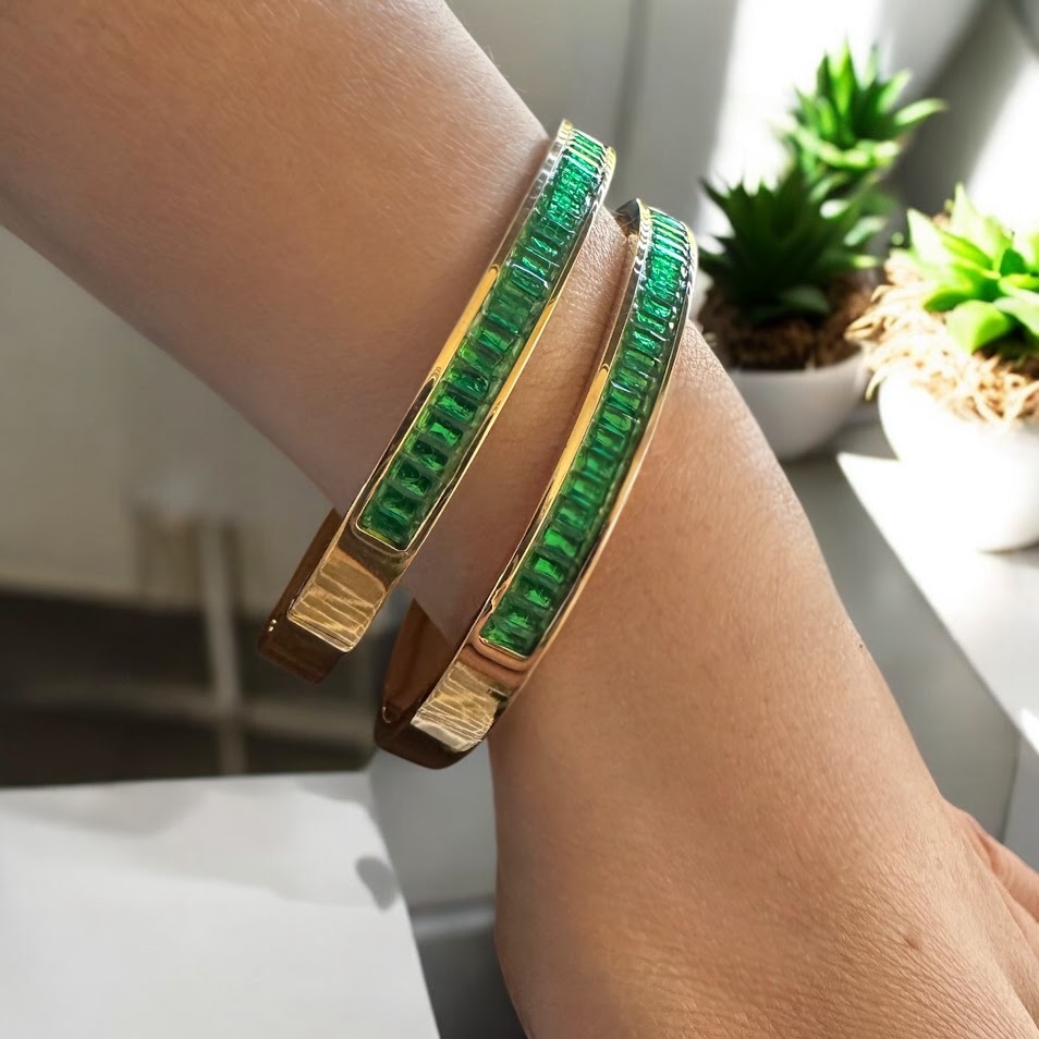 Bangles-White or Green Zircon Bangle