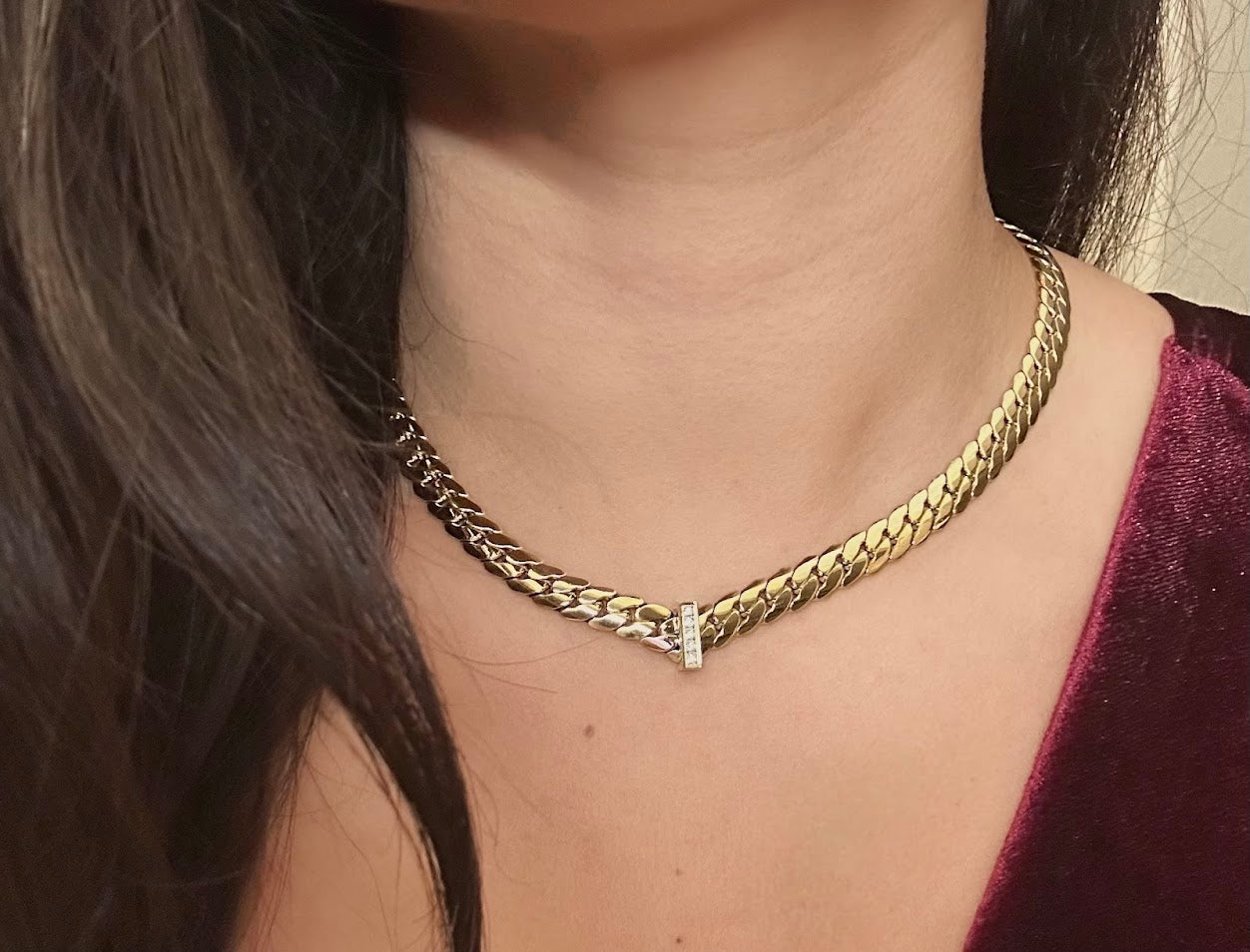 Necklaces-Lili's 5 Zircon Cuban Chain