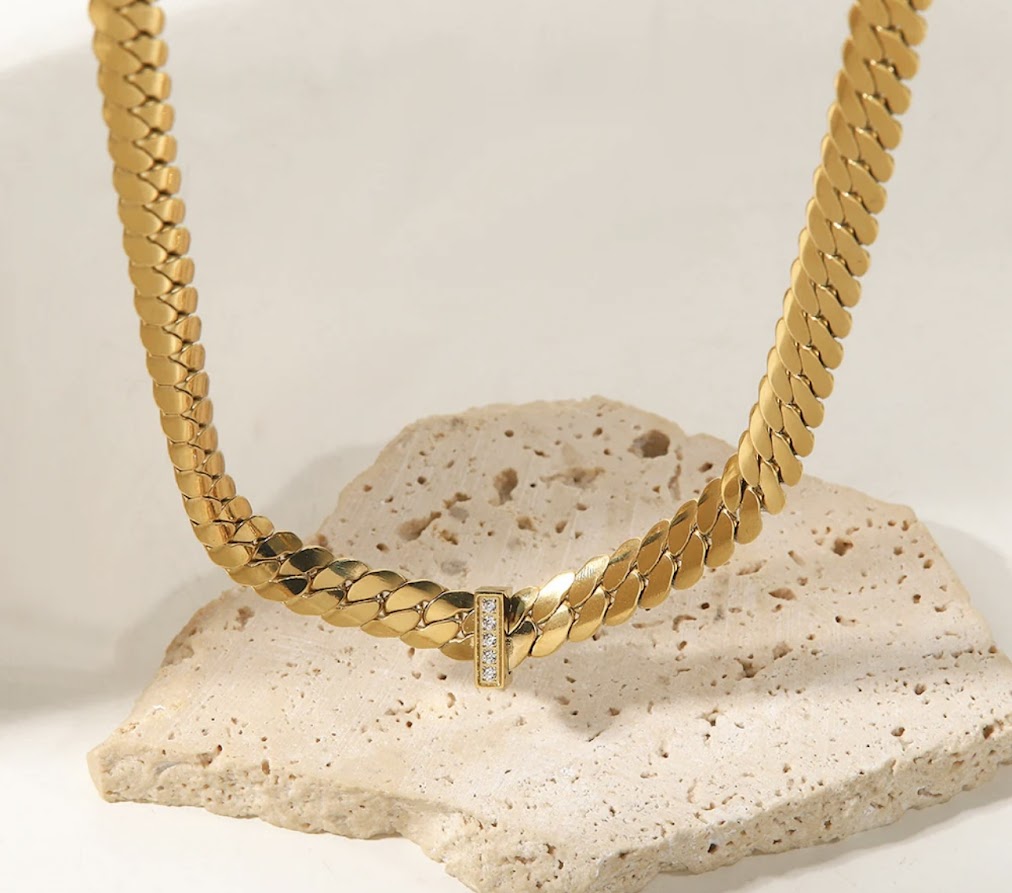 Necklaces-Lili's 5 Zircon Cuban Chain