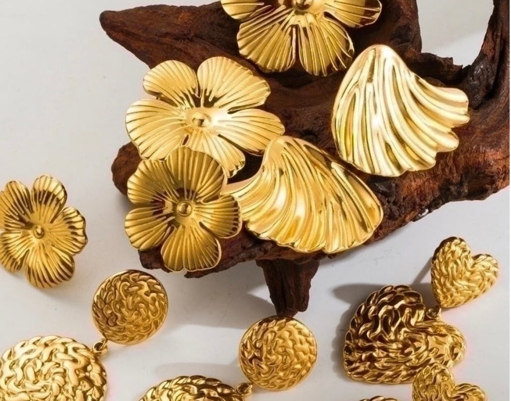 Earrings-Gold Plated Two Circles Hanging