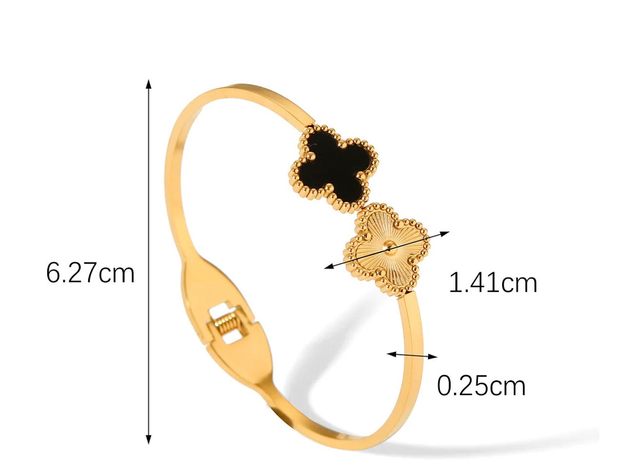 Clover Collection-Black or White Clover Bracelets