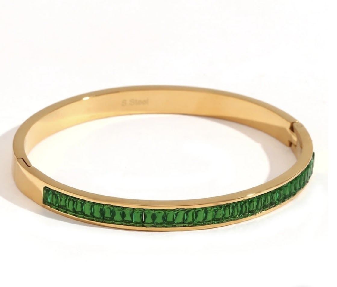 Bangles-White or Green Zircon Bangle