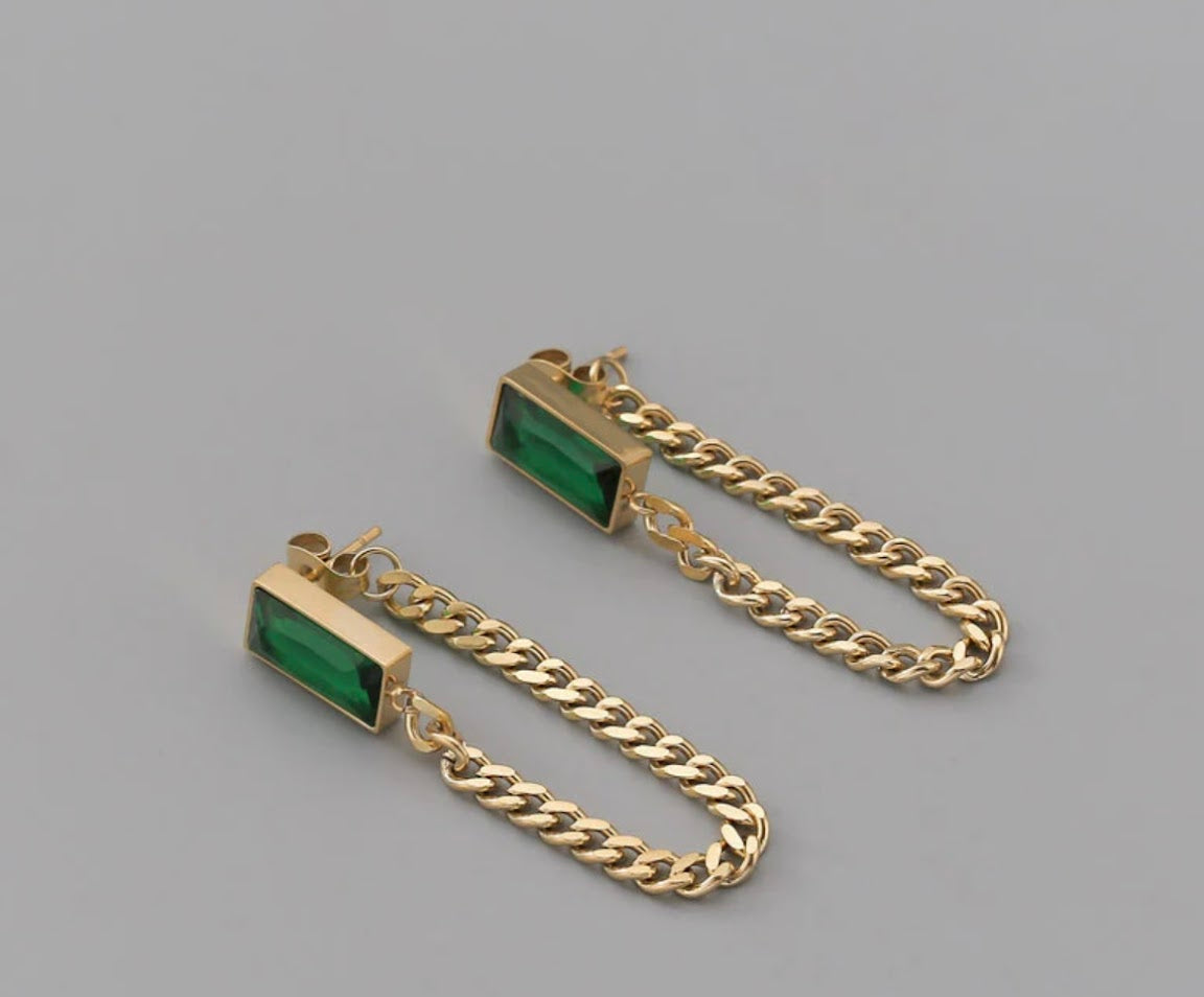 Sets-Yaidi's Necklace, Earrings, and Bracelet Forest Green Set