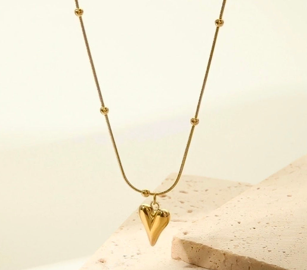 Sets-Small Heart Necklace, Earrings, and Bracelet