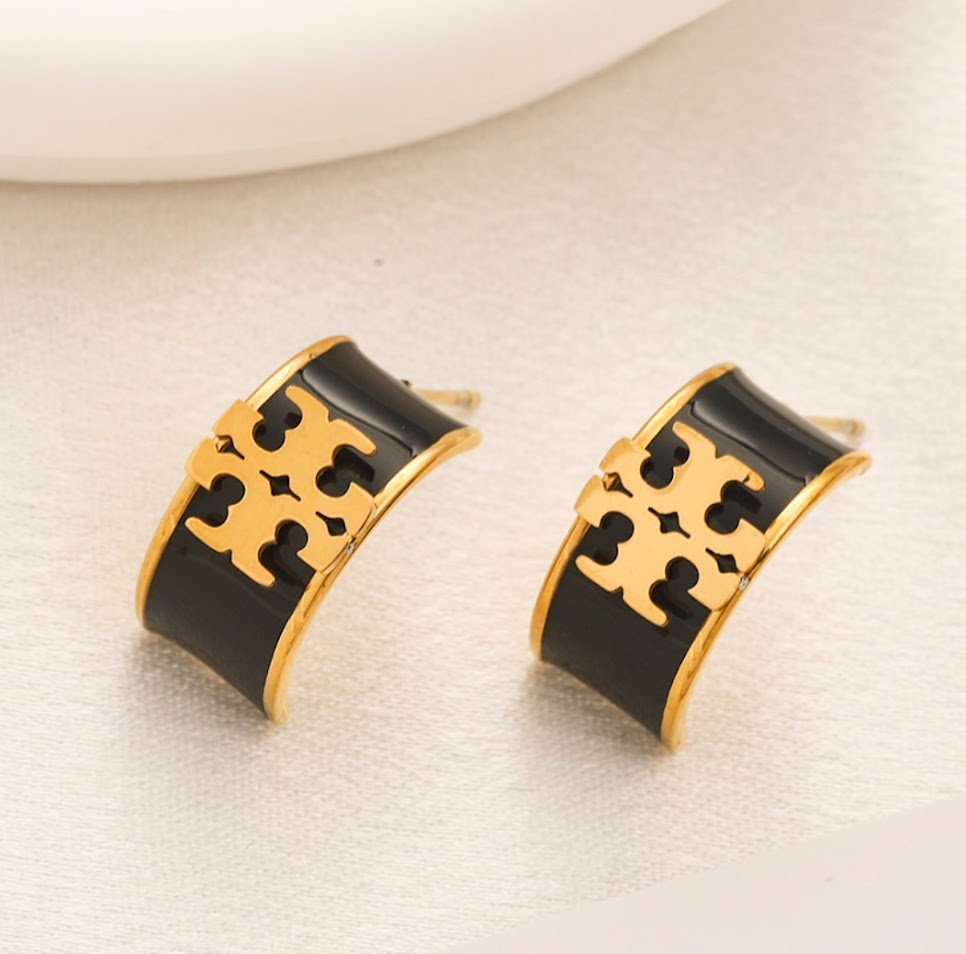 Earrings-White/Black