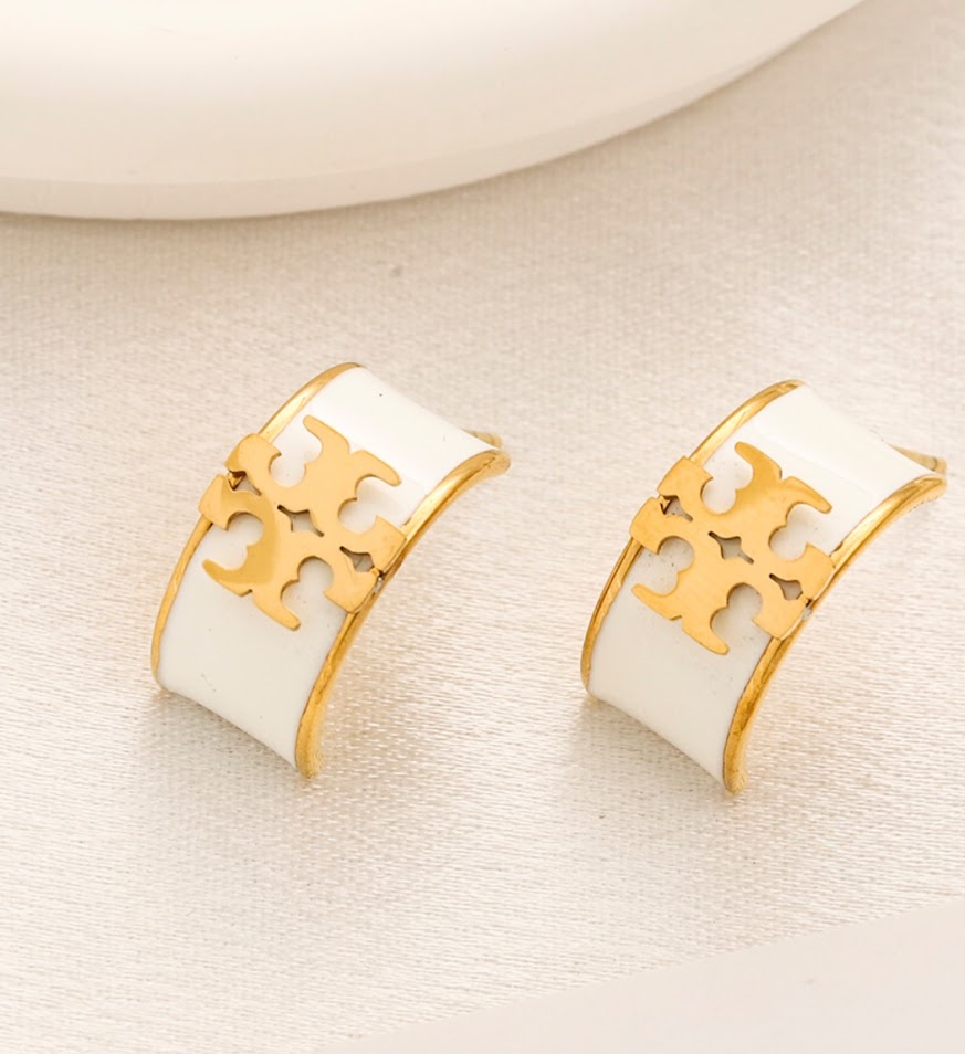 Earrings-White/Black