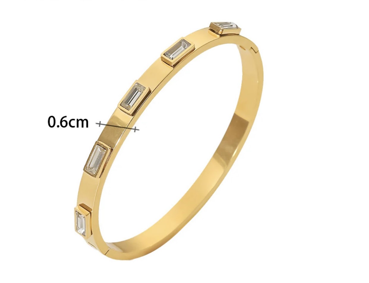 Bangles-Rectangle Green/White Zircon