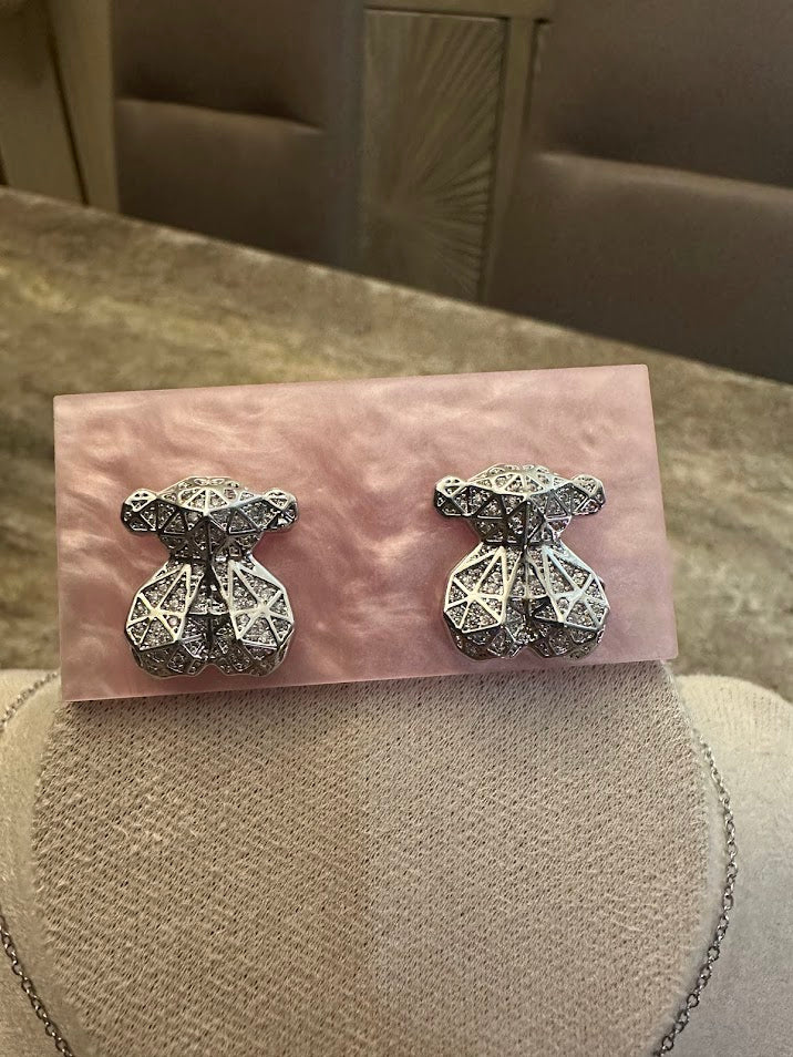 Bear Collection-Gold or Silver Necklace and Earrings