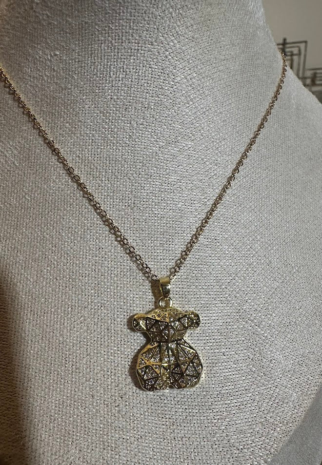 Bear Collection-Gold or Silver Necklace and Earrings
