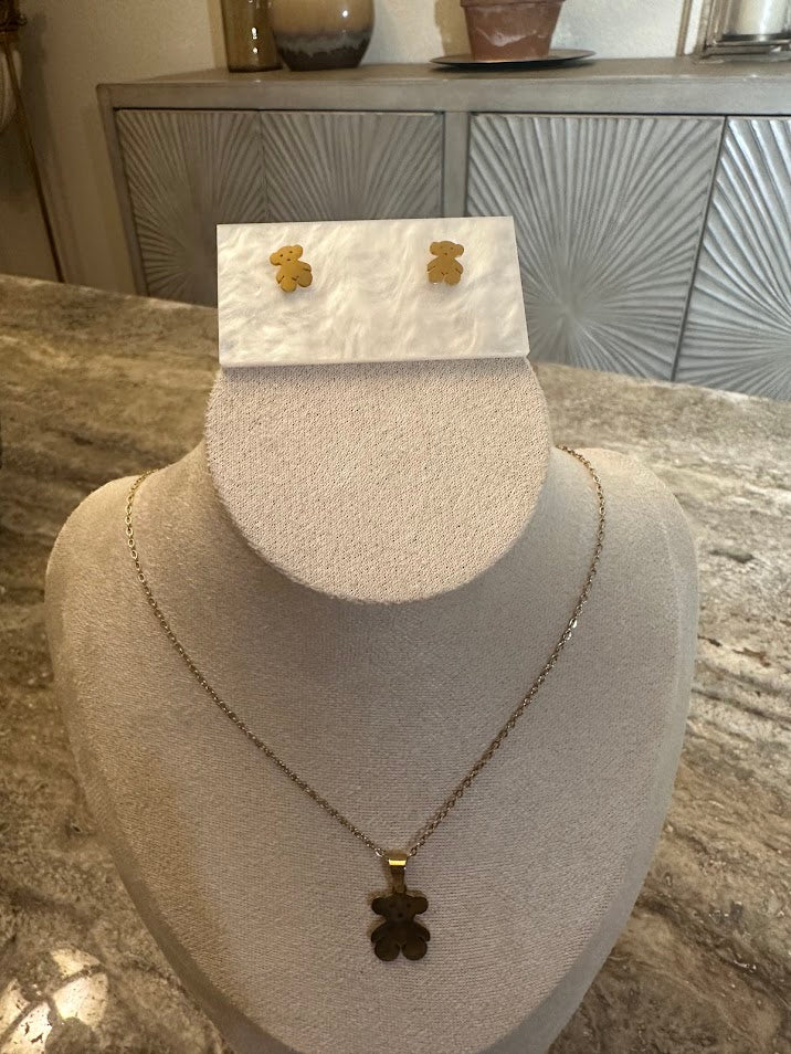 Bear Collection-Bear Necklace with Earrings