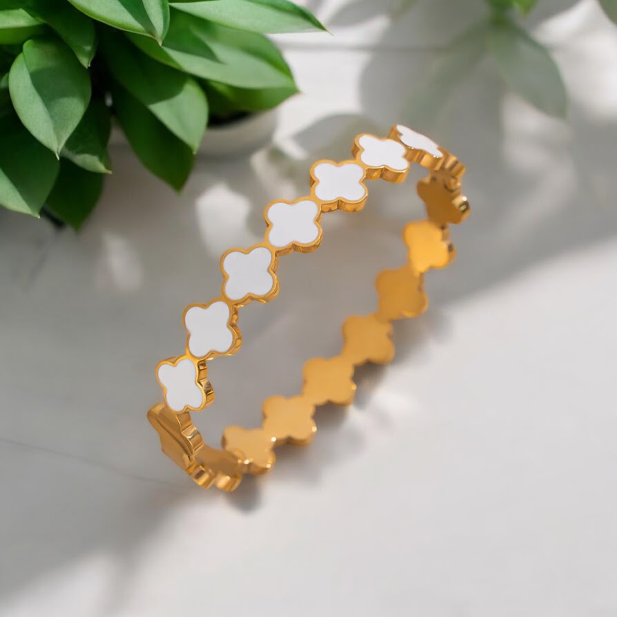 Black or White Clover Bangles