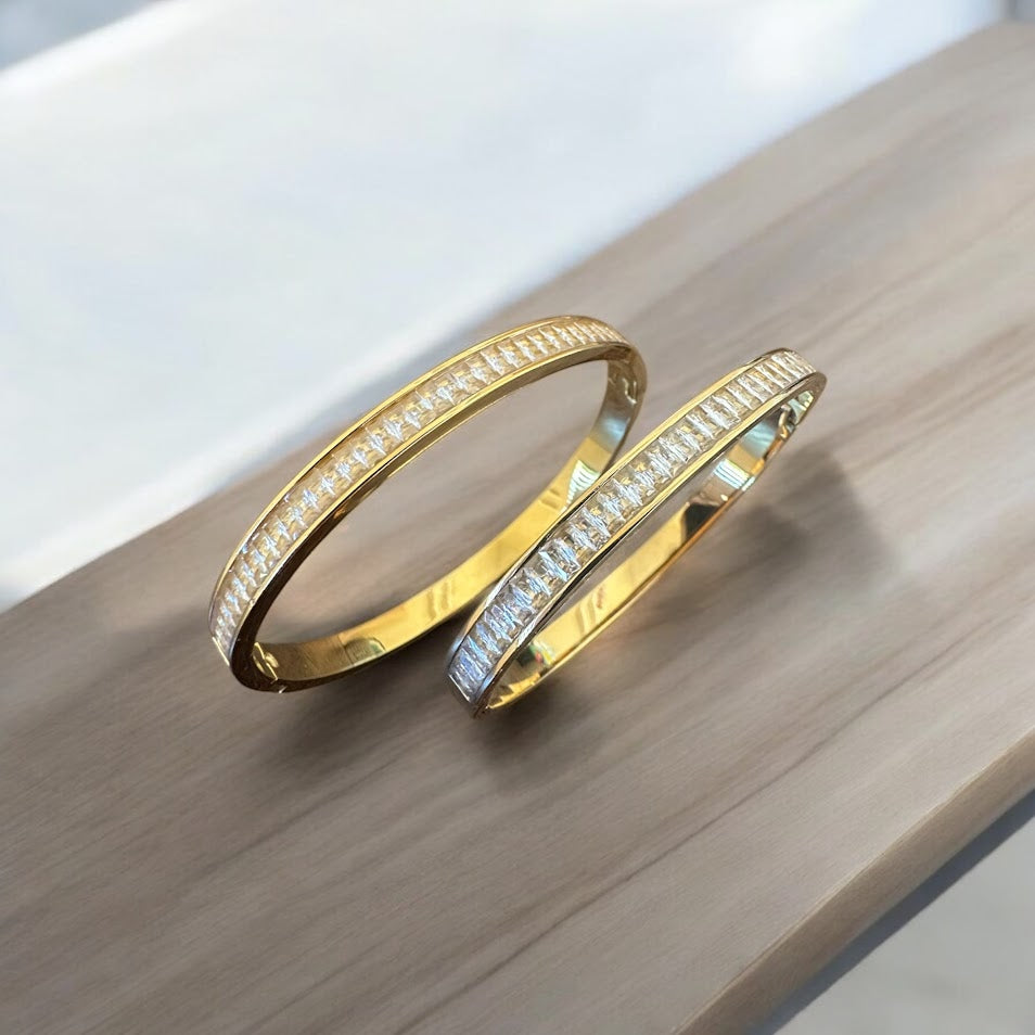 Bangles-White or Green Zircon Bangle