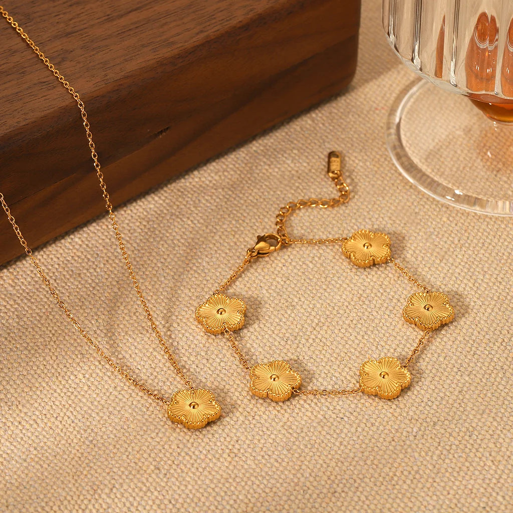 Sets-Daisy's 3 Piece Flower Necklace, Earrings, and Bracelet Set